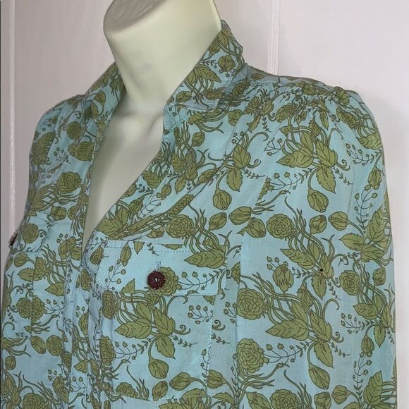 Matilda Jane green floral rayon blouse - Picture 2 of 8
